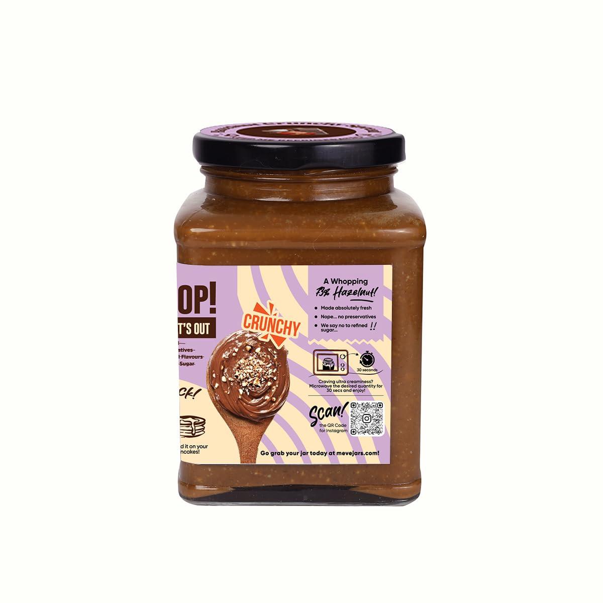Meve Jars Meve Jars - Hazelnut Chocolate Spread | 350g | Vegan | No Preservatives | Gluten Free | High in Protein (Crunchy)