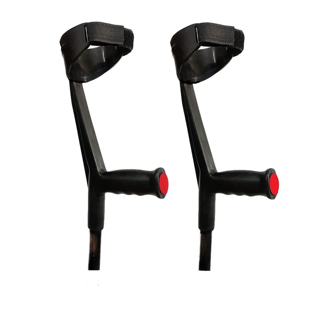 Dr. TORSO Dr. TORSO Height Adjustable Steel Crutch for Men/Women/Old Age People Patient Premium Walking Stick/Crutch (Black)