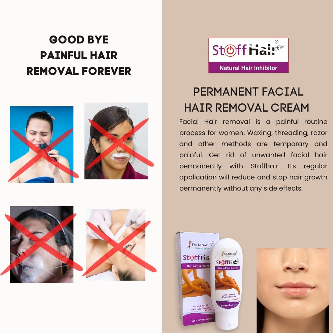 Stoffhair Stoffhair Dr. Benade\'s Cream Hair Inhibitor For Women - Permanent Hair Removal And Body Hair Growth Retarding For Women And Men - Remove Unwanted Facial Hair Without Laser Treatment.