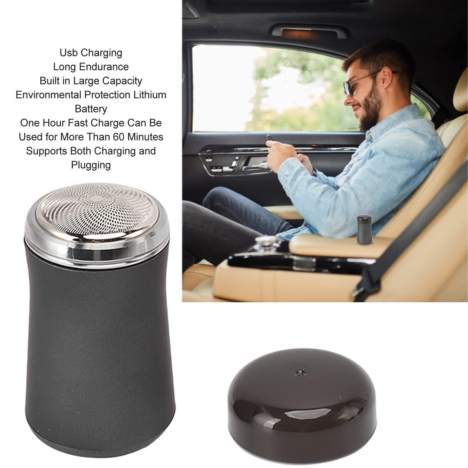 Kufoo Electronic Beard Clipper, Mini Electric Beard Trimmer 5V 3 Tool Heads 6600 RPM Rotary Mesh Silent Motor Washable for Bathroom (Black LR063682)