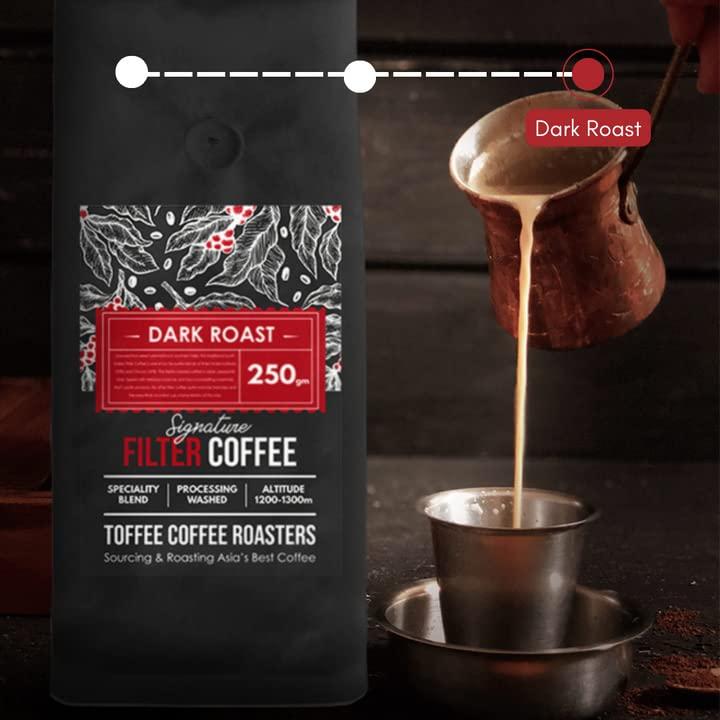 Toffee Coffee Roasters TOFFEE COFFEE ROASTERS | Medium Dark Roast Traditional South Indian Filter Coffee Connoisseur Set - 250 gm