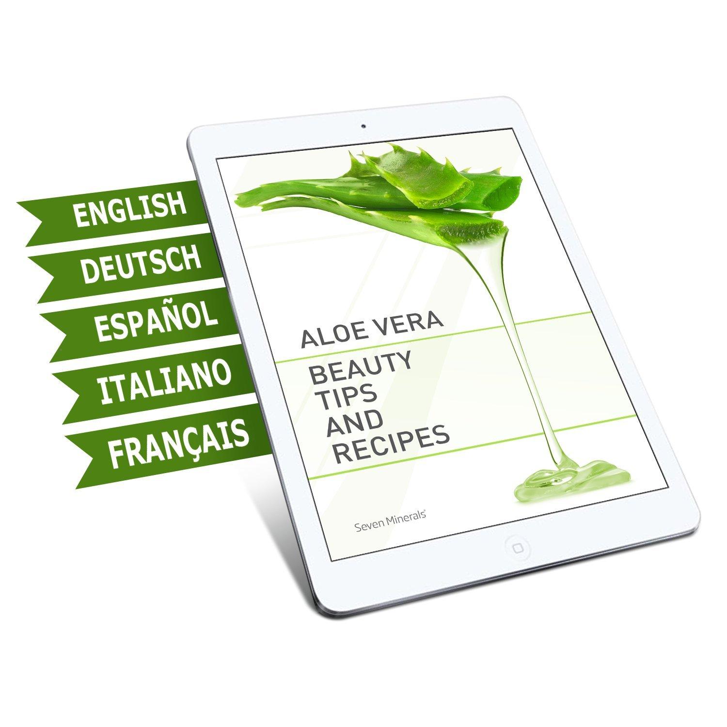 Seven Minerals Travel Size Organic Aloe Vera Gel with 100% Pure Aloe From Freshly Cut Aloe Plant, Not Powder - No Xanthan, So It Absorbs Rapidly With No Sticky Residue (2 fl oz)