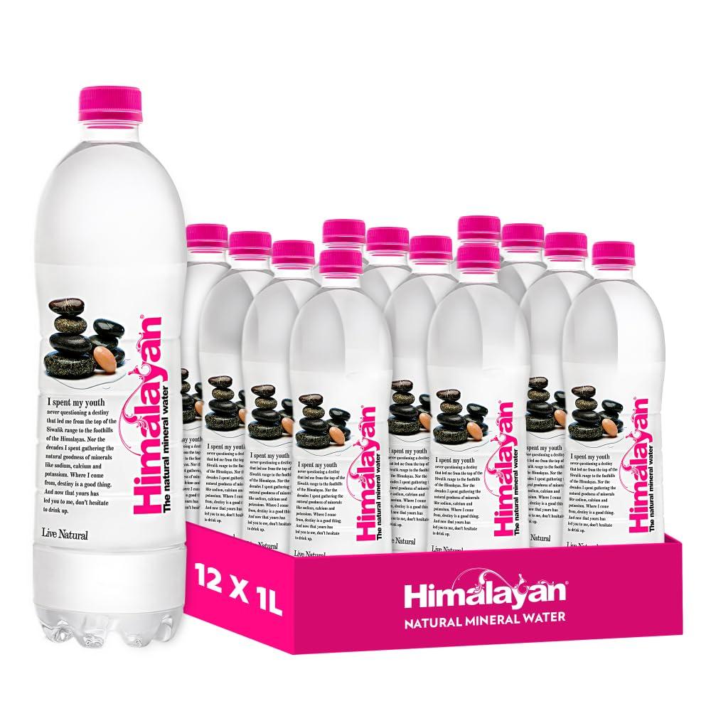Himalayan Himalayan Natural Mineral Water (1000 ml x 12 bottles): Mildly Alkaline, Sourced from Himalayas, Untouched & Unprocessed