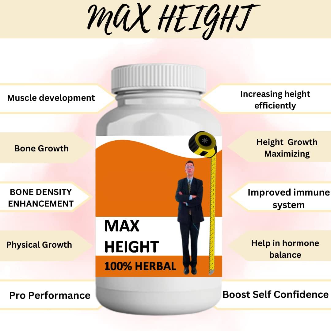 Generic Max Height | Height Increase Capsule | Height Supplement | Vitamins, Minerals | Pack1