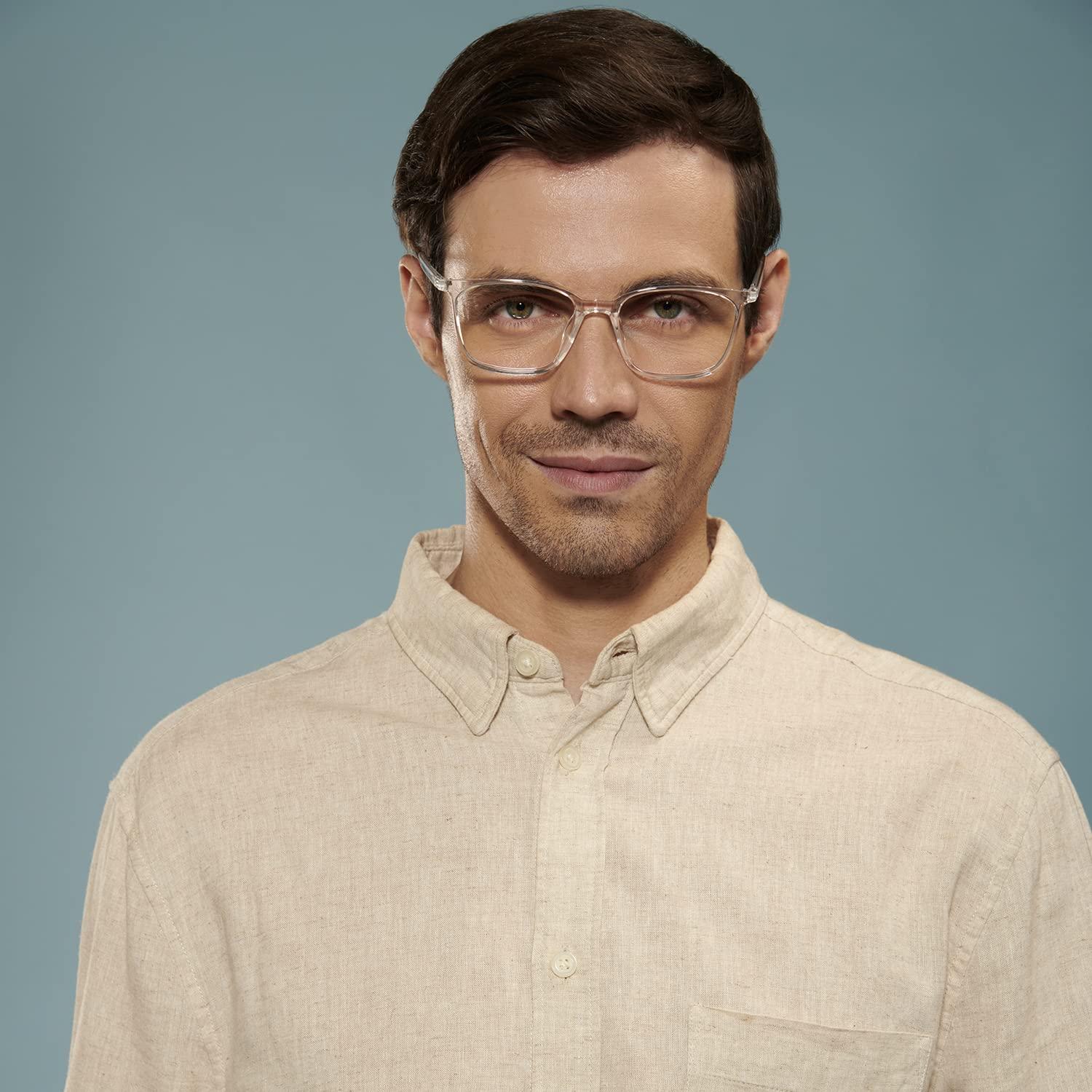 LENSKART BLU LENSKART BLU | Zero Power Blue Cut Computer Glasses | Anti Glare, Lightweight & Blocks Harmful Rays | UV Protection Specs | Men & Women | Medium | LB E13526 (Pack of 2)