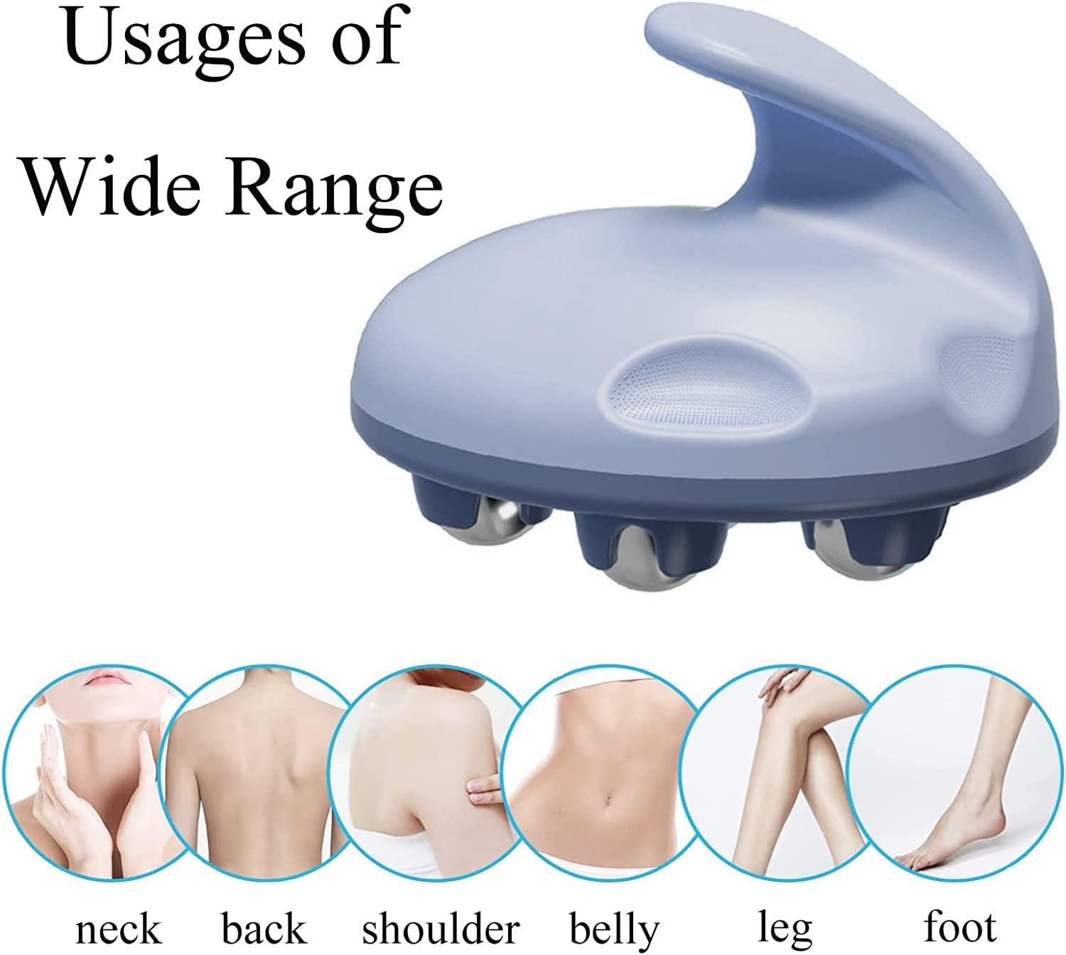WE-CEF WE-CEF Roller Ball Massager, Stainless Steel Ball Bead Body Dredging Muscle Pain Relief Relax Massage Tool Muscle Roller Massager Circular Muscle Roller for Leg Neck Hand Arm Muscle(Blue)