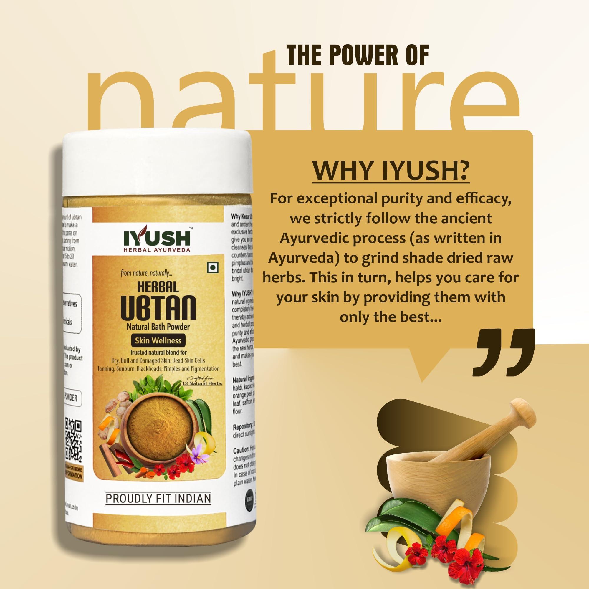 IYUSH Herbal Ayurveda IYUSH Herbal Ayurveda Ubtan Powder – 100gm | Ubtan Face Pack | Powder Face Wash | Turmeric Healing Face Ubtan | Herbal Bath Powder | Sunnipindi Powder | Bridal Ubtan Face Wash Powder |