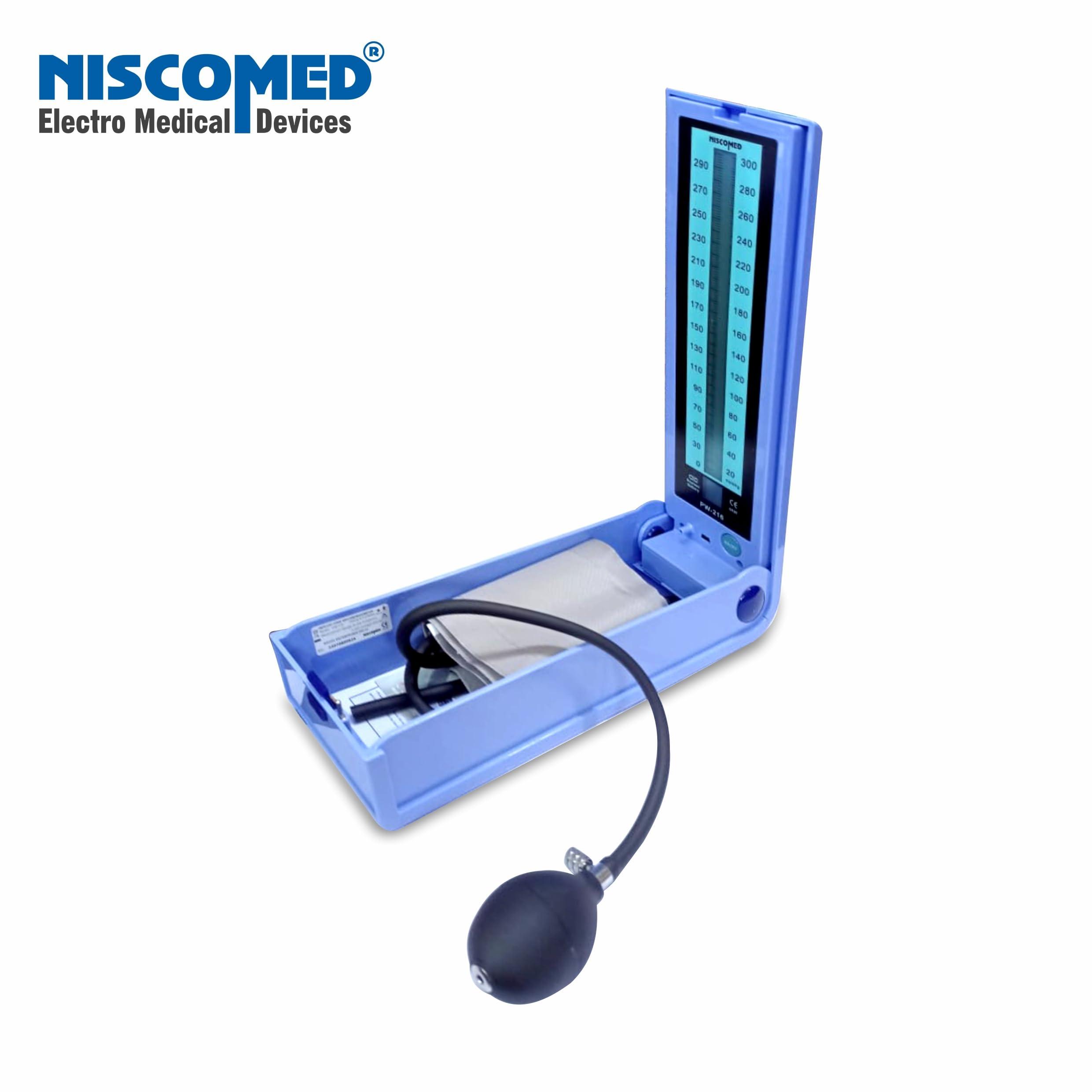NISCOMED NISCOMED PW-216 LCD Display Sphygmomanometer BP Monitor Machine Mercury Free, Manual Blood Pressure Monitor (Blue)