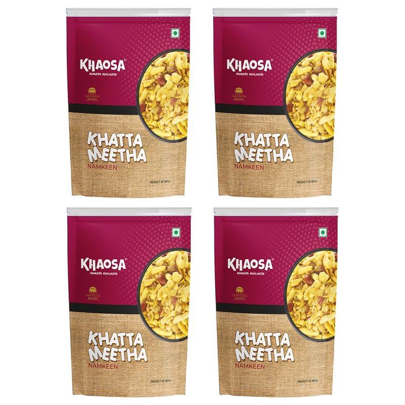 KHAOSA Khaosa Khatta Meetha | 1.6Kg | Sweet And Sour Snack Mixture | Tangy Khatta Meetha Namkeen with Crunch | Authentic Indian Blend | Gluten-Free & Vegan | Irresistible Flavour Khatta Meetha Combination
