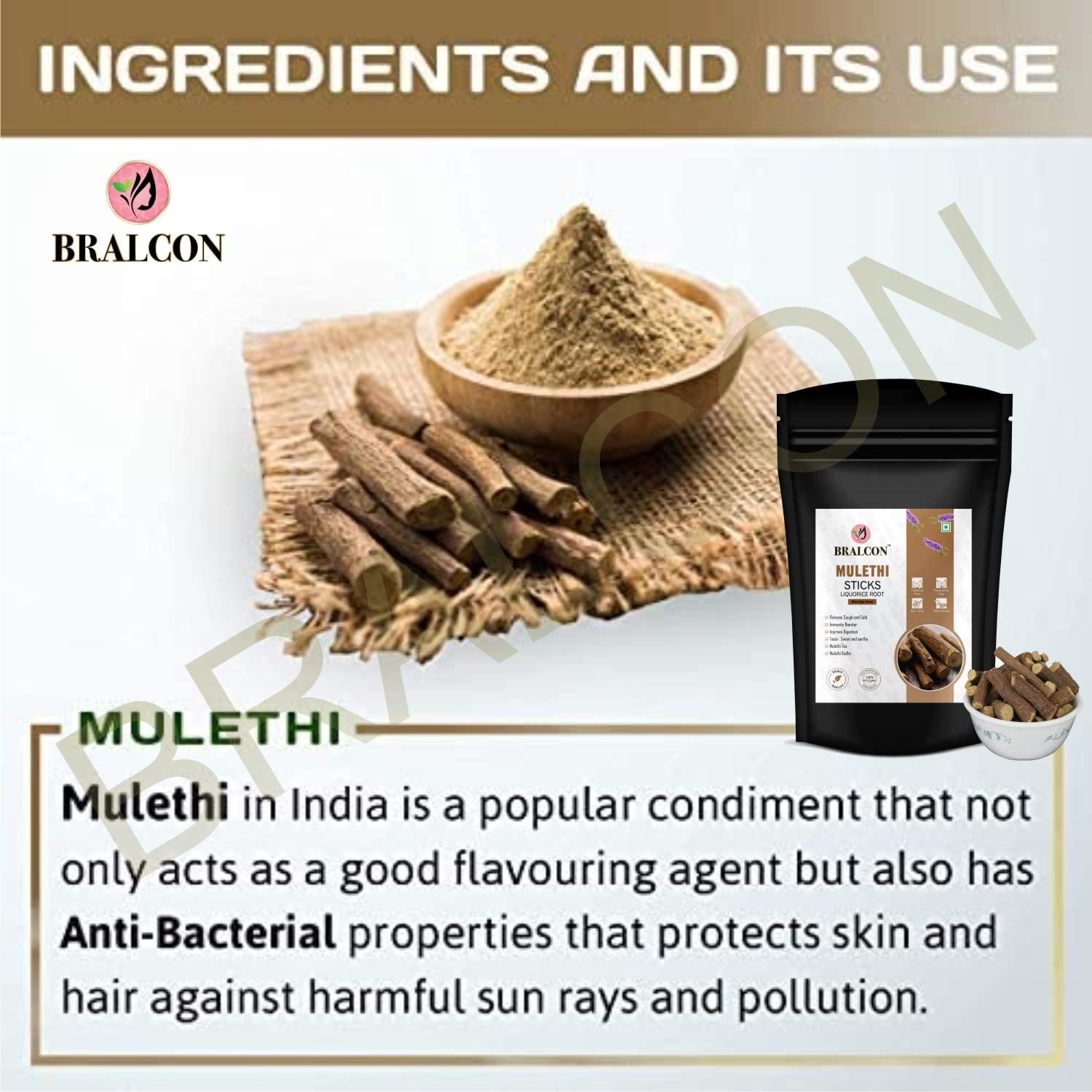 BRALCON BRALCON Mulethi Stick For Eating - 100g | Liquorice Roots | Yastimadhu Licorica Sticks | Licorice Roots | Jeshthamadha Use for immunity Booster