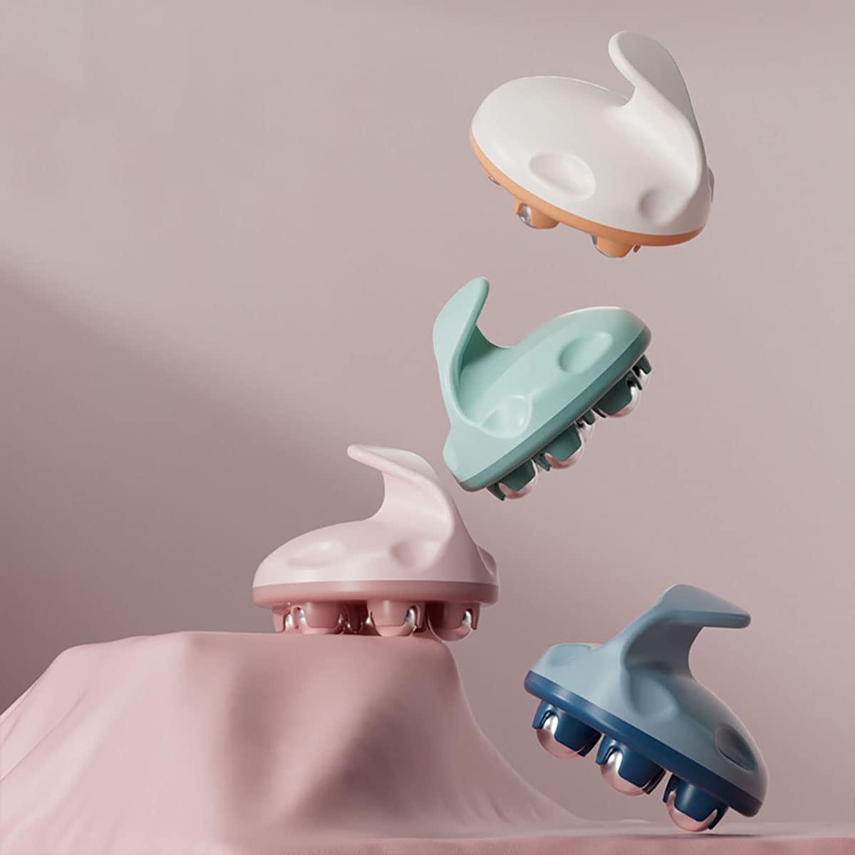 WE-CEF WE-CEF Roller Ball Massager, Stainless Steel Ball Bead Body Dredging Muscle Pain Relief Relax Massage Tool Muscle Roller Massager Circular Muscle Roller for Leg Neck Hand Arm Muscle(Blue)