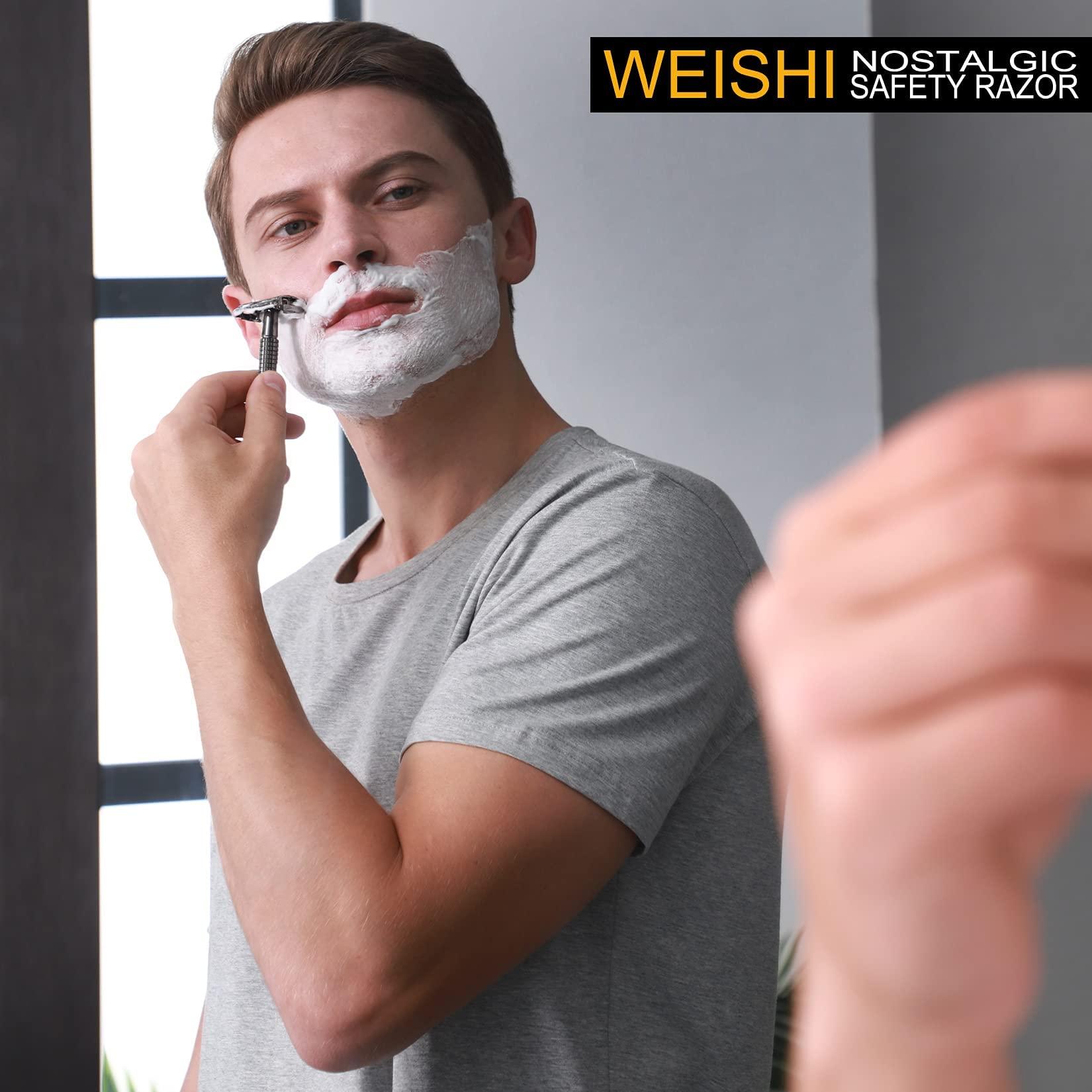 WEISHI WEISHI Long Handle Version Butterfly Open Double Edge Safety Razor.