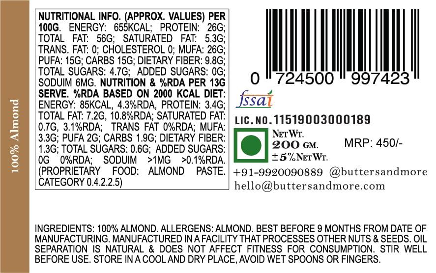 Butters & More Butters & More Classic, Vegan & Unsweetened Nut Butters Bundle. Almond Butter, Cashew Butter & Pistachio Butter. 200G Each. Super Saver Combo. Keto & Diabetic Friendly.