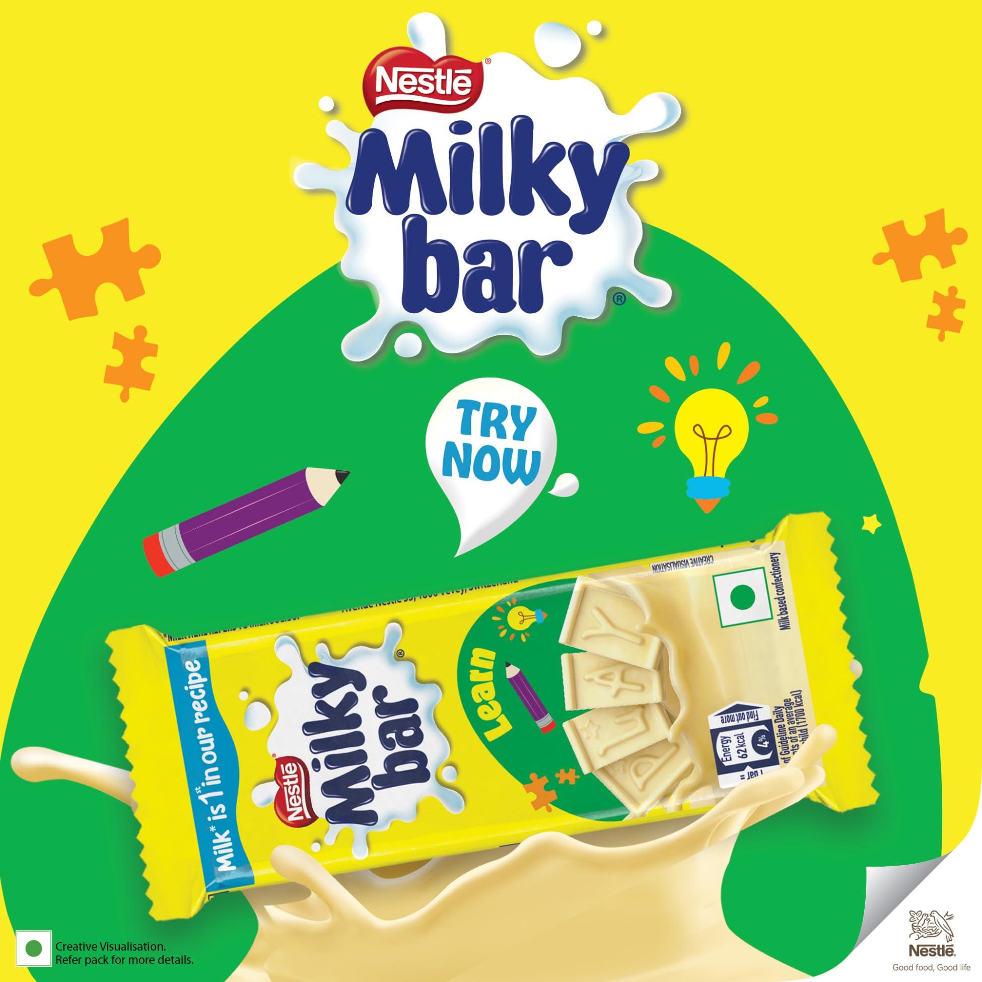 Nestle MILKYBAR MILKYBAR Creamy White Chocolate Tablet Bar, 60 Unitsx 12.5g Each - 750g, Box (Product Weight May Vary Upwards)
