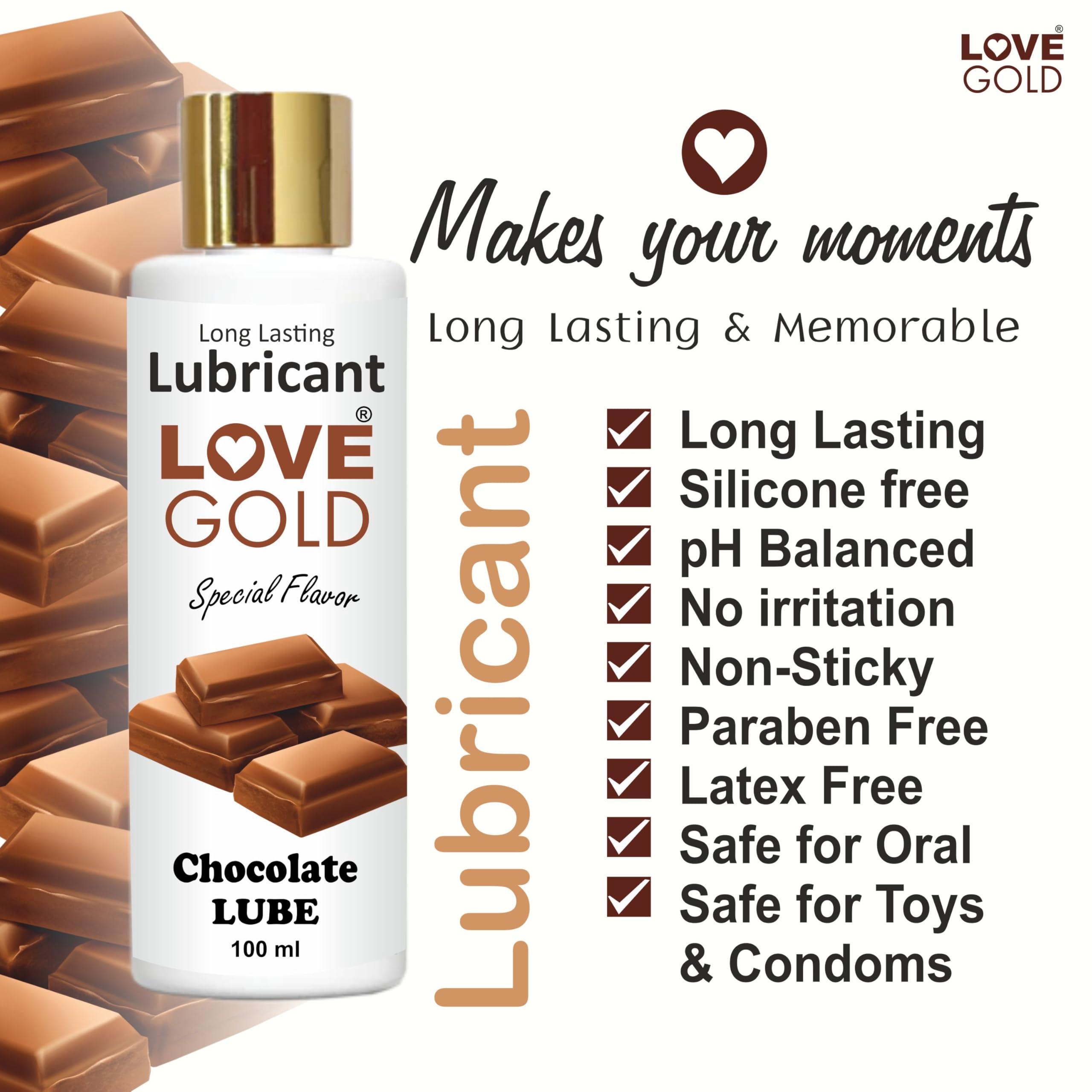 LOVE GOLD LOVE GOLD Lube Chocolate Gel Water Based Personal Lubricants for privacy Men & Women | Long Lasting | Non-Sticky |No Irritation| Safe for Condoms & Toys | pH Balanced | Paraben & Latex Free - 100 ml