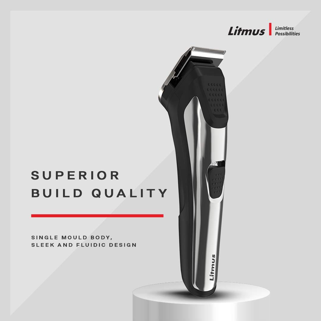 Litmus LITMUS Men Precision Beard Trimmer PT-101(Luxury Edition, Chrome), Waterproof | Corded & Cordless | Run Time: 70 Mins