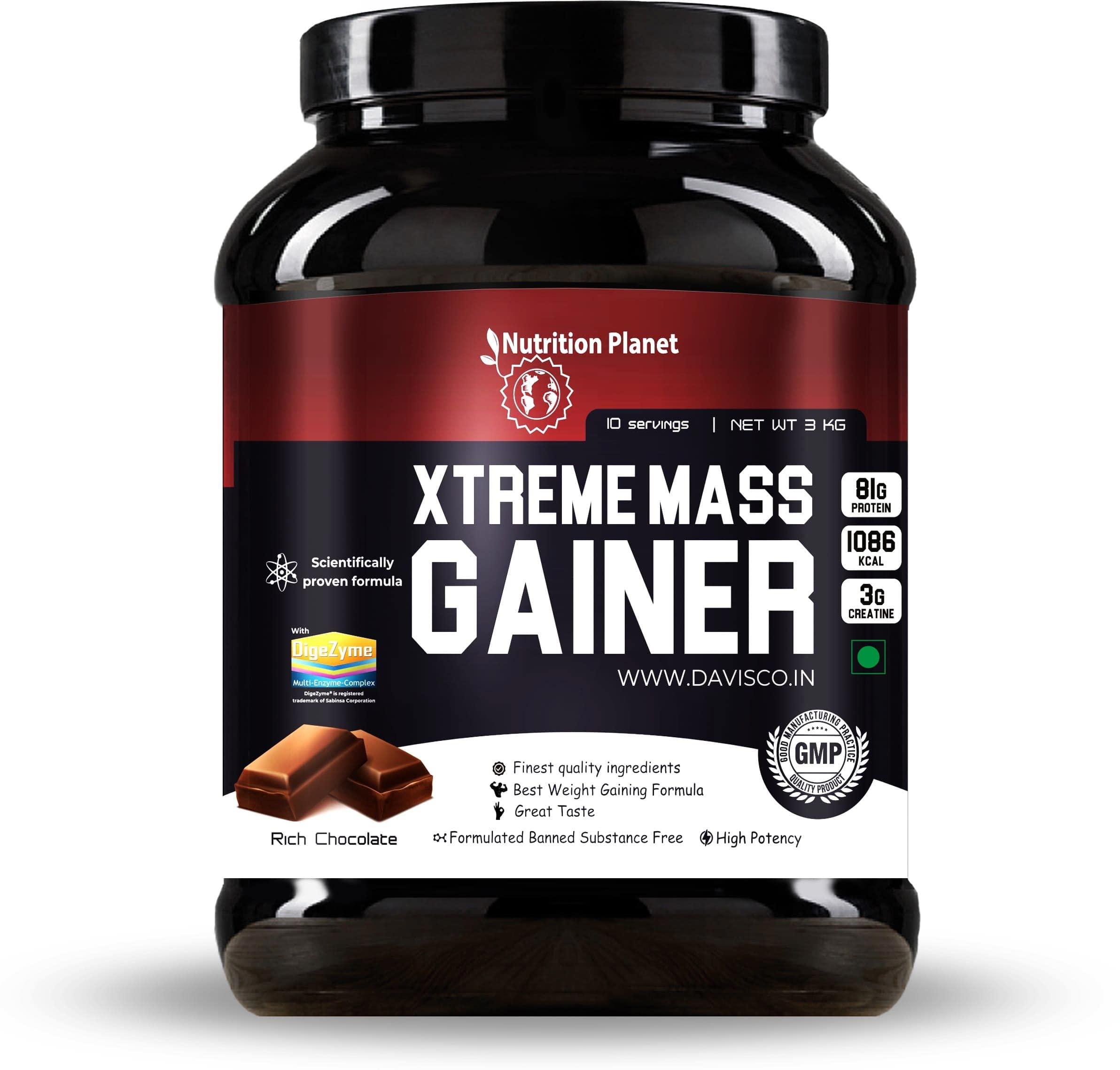 Nutrition Planet Nutrition Planet Xtreme Mass Gainer With Added DigeZyme, 3Kg, Chocolate