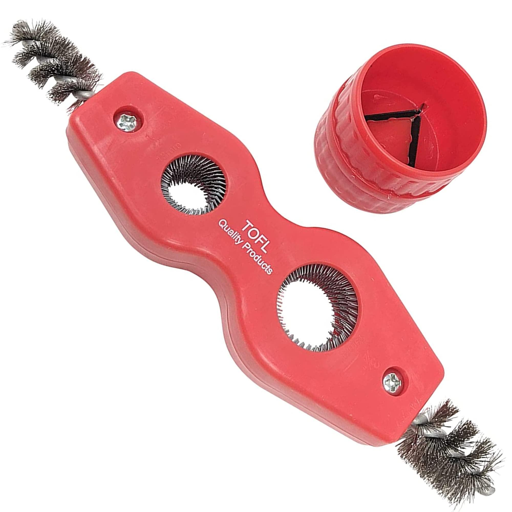 TOFL Copper Pipe Cleaner and Reamer Value Set - Tested and Proven by Plumbers To Prepare Pipes To Solder-4 in 1 Pipe Cleaner and Pipe Reamer, Plummers Use to Do The Job, Purchase Together To save You Money