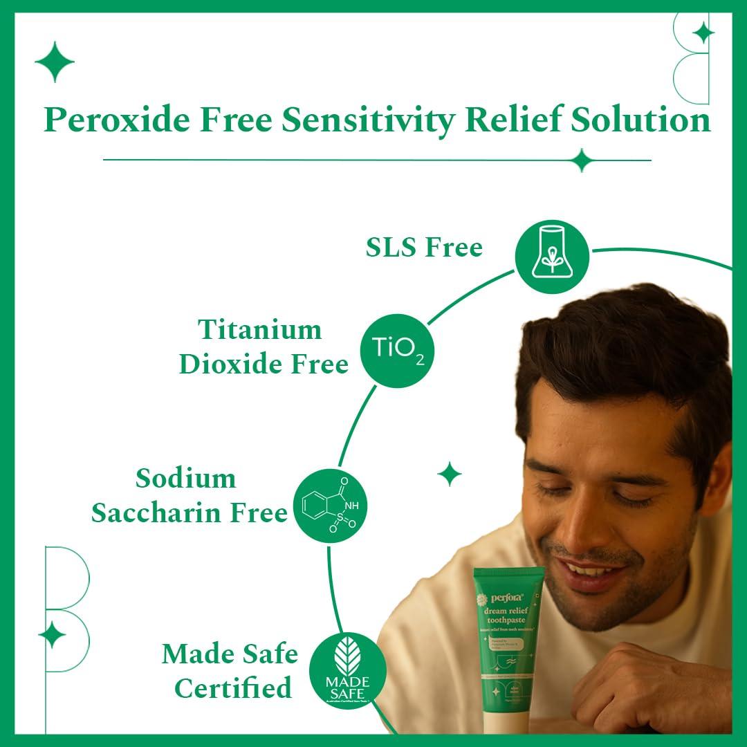 Perfora Perfora Dream Sensitive Toothpaste - 75 grams (Pack of 1) | Instant Sensitivity Relief for Kids & Adults | SLS Free & No Artificial Sweeteners | Made Safe Certified | Vegan Friendly Gel Toothpaste