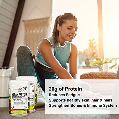 LEOPARD NUTRITION LEOPARD NUTRITION Vegan Protein Powder, 20G Organic Plant Based Protein, Superfood, Protein Shake, Low Carb, Dairy Free, Gluten Free, Soy Free, Sugar Free (Choco Treats)