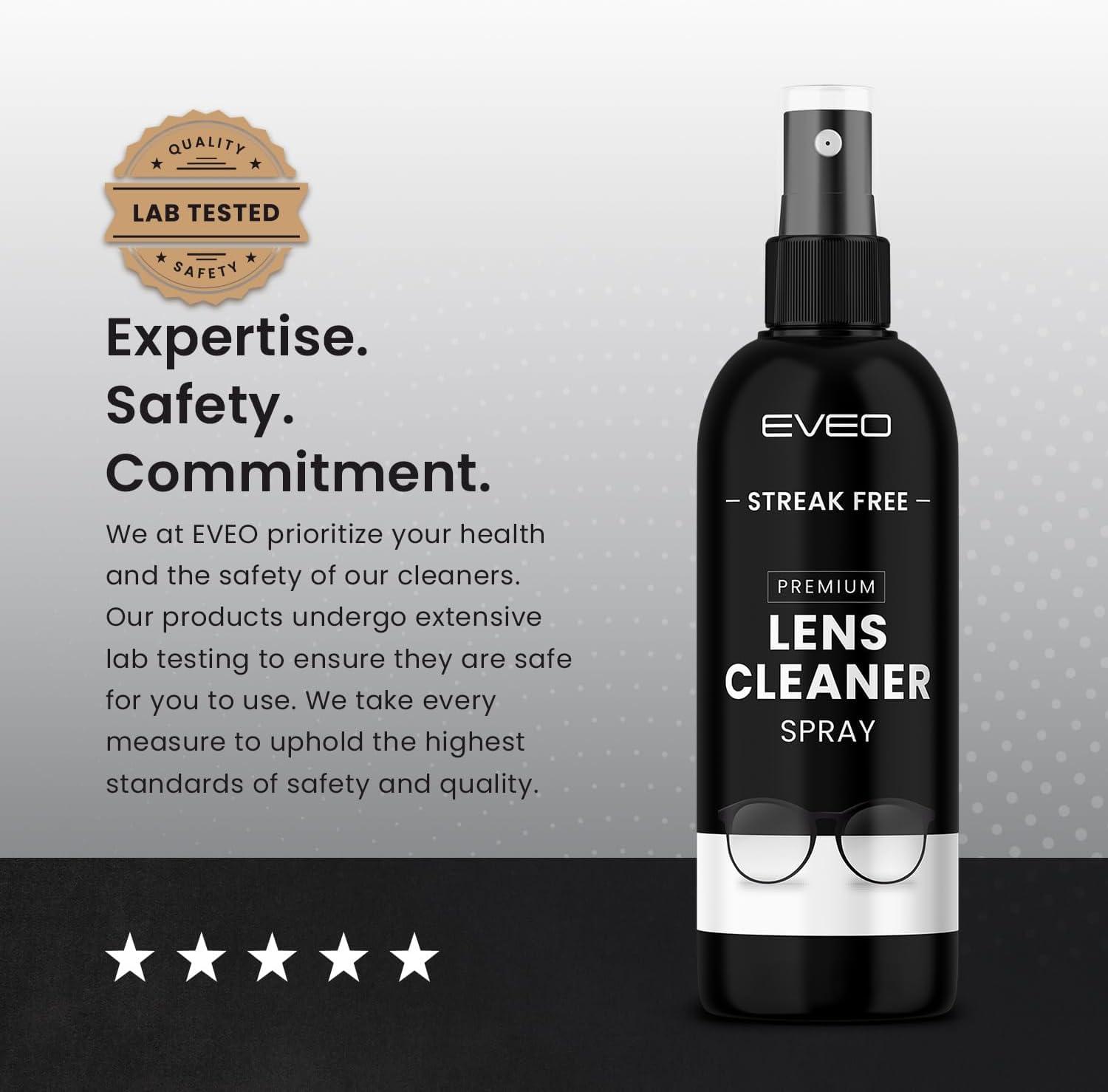 EVEO EVEO Glass and Surface Cleaner Liquid Spray All-Purpose Glass Cleaner for Car, Kitchen and Home Surfaces | Multi Surface Cleaner (4 Piece Set)