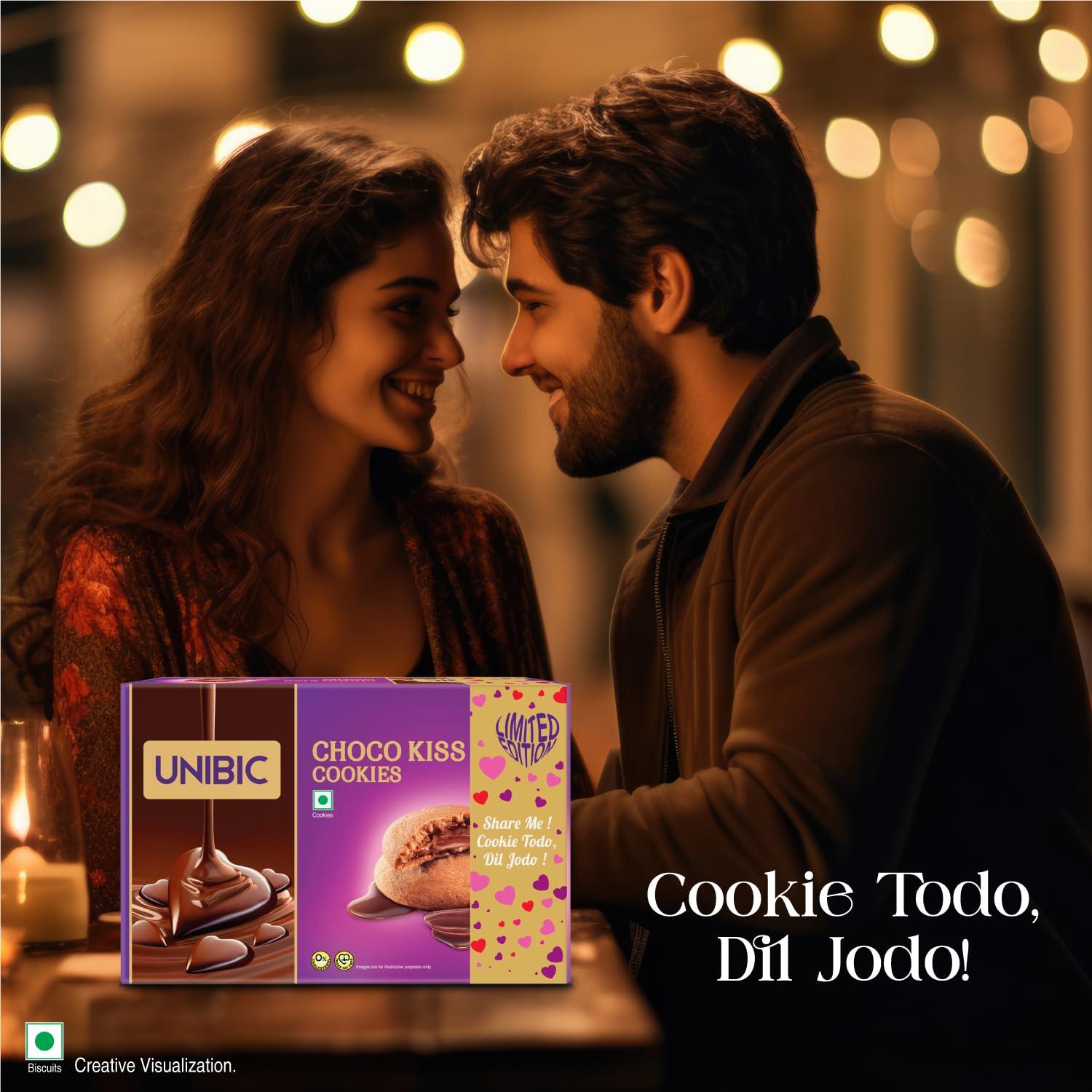 Unibic Foods India Pvt Unibic Choco Kiss | Limited Edition Choco filled Cookies | Valentine\'s Delight | Perfect Valentine\'s Gift | 500gram|Chocolate