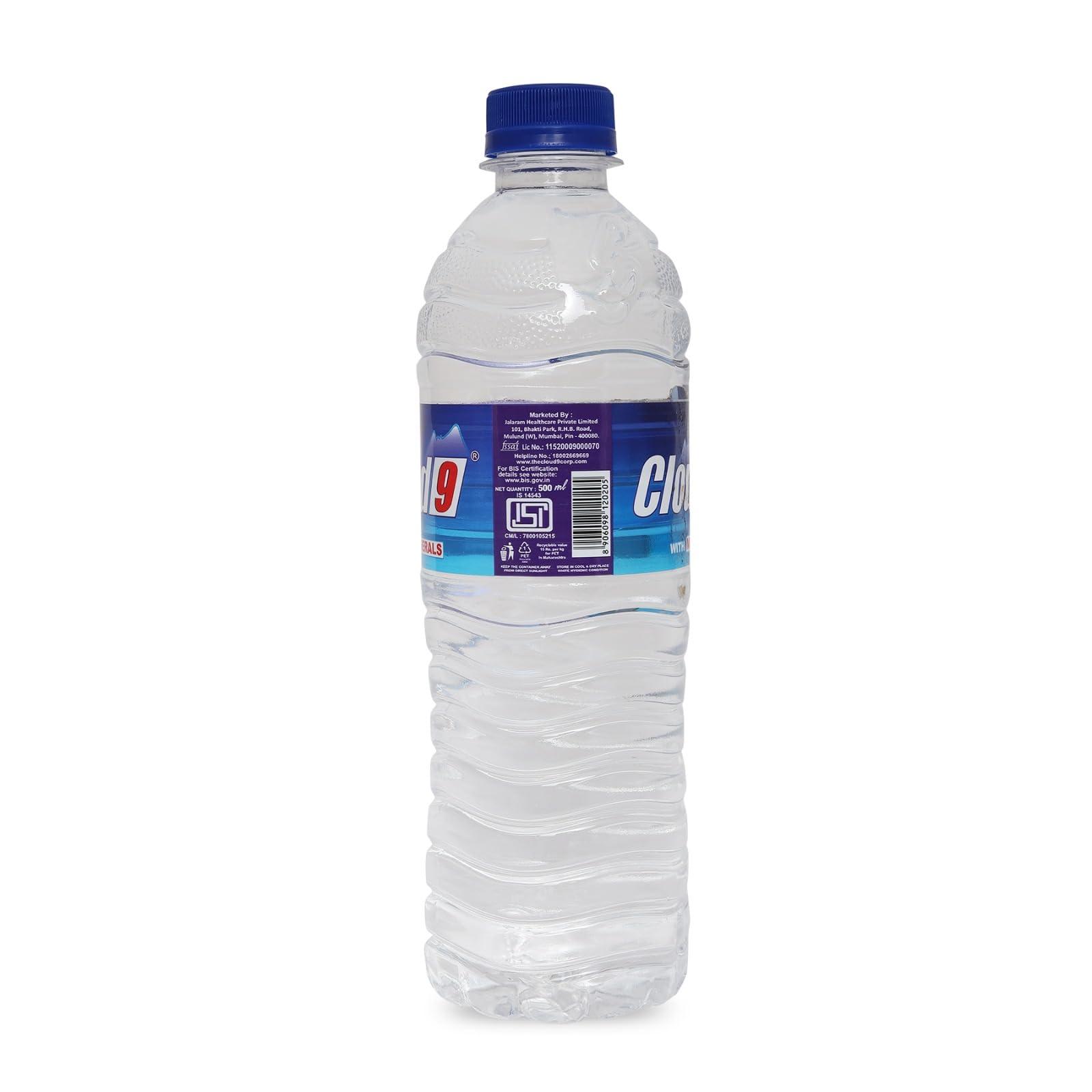 Cloud9 Cloud9 Packaged Drinking Water | Minerals Water 500ml | Pack Of 24 Bottles [Price Including Courier Charges]
