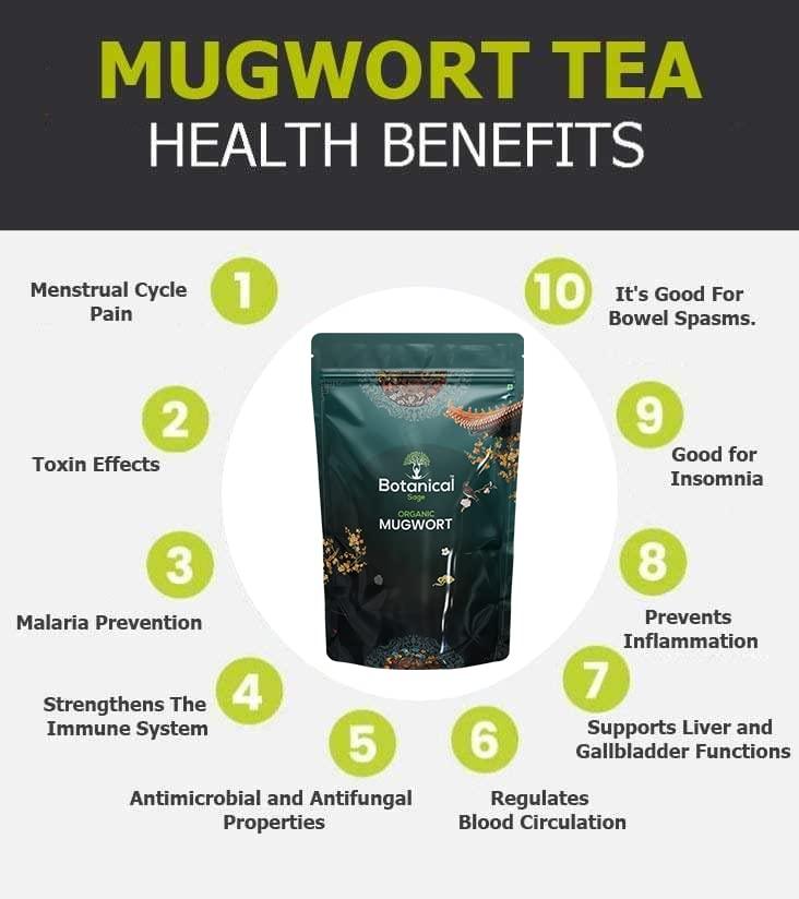Botanical Sage Botanical Sage - Mugwort herb for tea 50g | Boosts energy | Improves digestion | Selected | Extra Cleaned