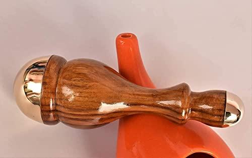 HEALTHANDWEALTH HealthAndWealth Detox Bronze Kansa Wand Body and Foot Massager | Unique Design - 2 in 1 Massager with Two Different Sizes of Kansa Cups. Comfortable Grip