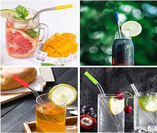 Afoosoo Silicone Straw Tips for Stainless Steel 100Pcs Multicolored Reusable Silicone Tip for Metal Rubber Straws Covers with Individually Wrapped | Food Grade Silicone Tips for Smoothie Drinking Straws