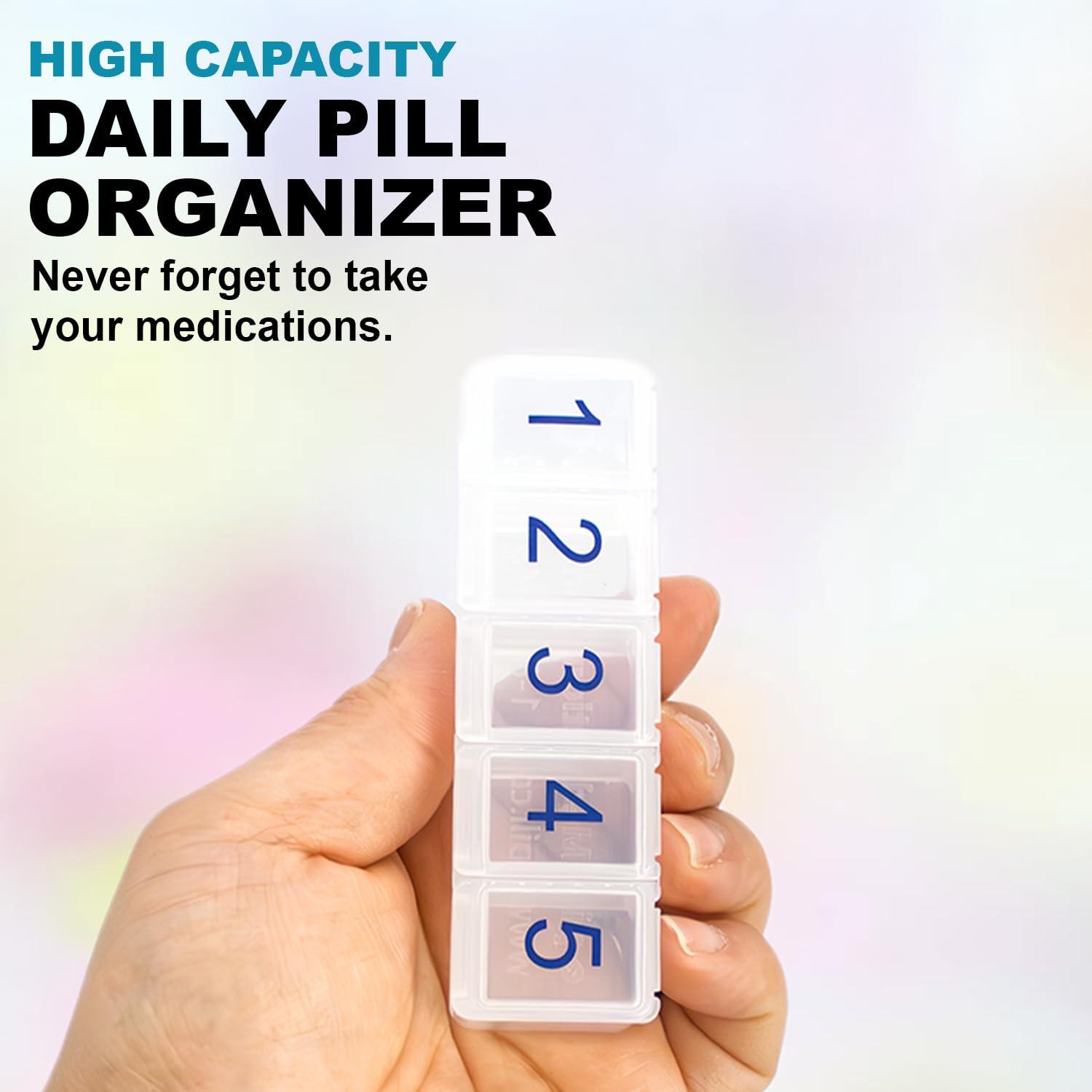 e-pill Medication Reminders 5 X Per Day Pillbox Organize and Dispense all your pills up to five times per day with this e-pill pill box.