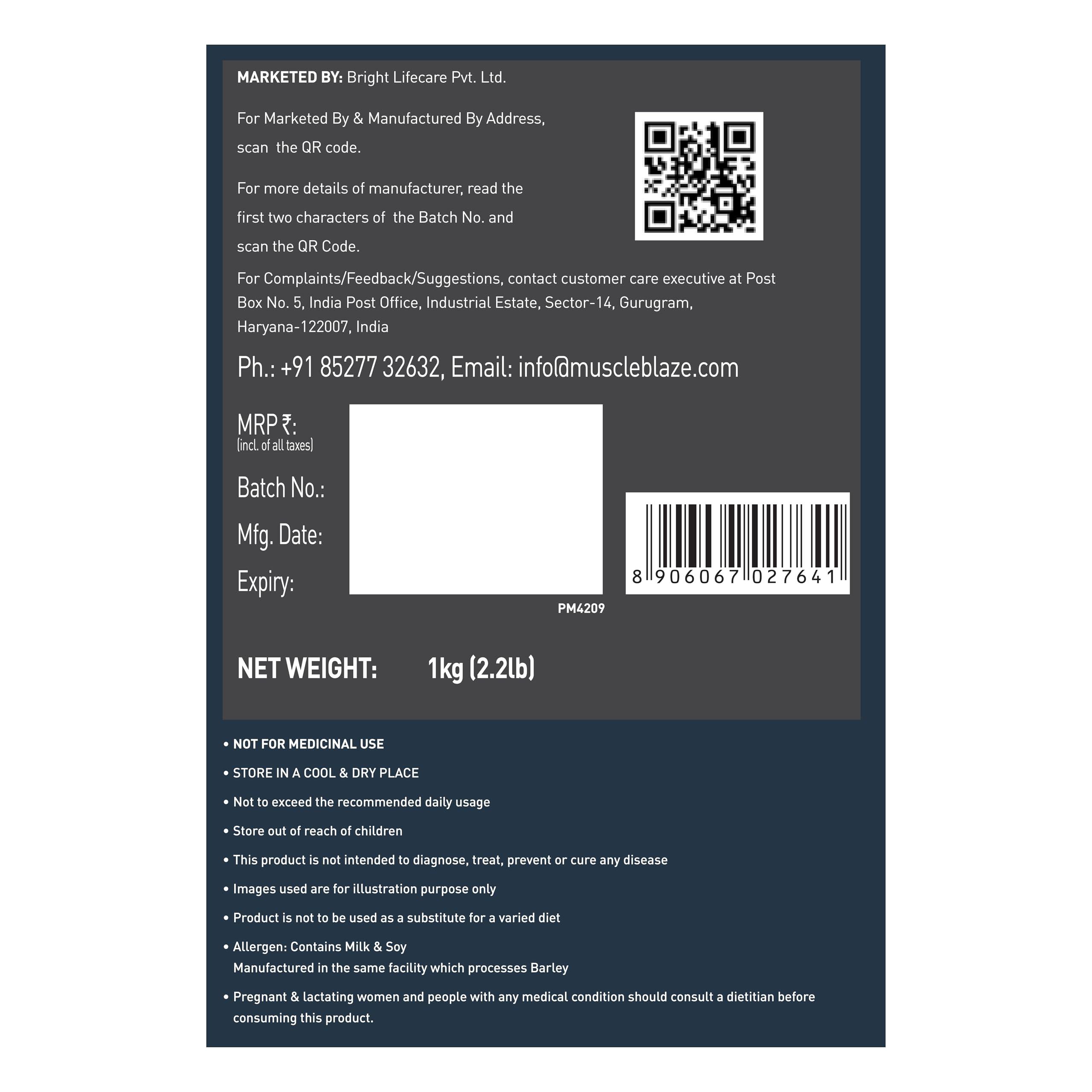 MuscleBlaze MuscleBlaze Beginner\'s Whey Protein, No Added Sugar, Faster Muscle Recovery & Improved Strength (Cookies and Cream, 1 kg / 2.2 lb)