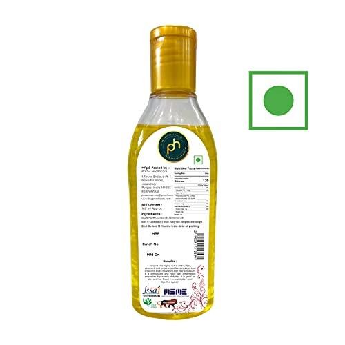 PH PHs Organic Kashmiri Mamra Almond Oil 100ml | Cold Pressed Watermill (Gharat) extracted in Kashmir valley | Extra Virgin | Mamra badam Rogan rich in Vitamin E good for Hair Skin and Diet