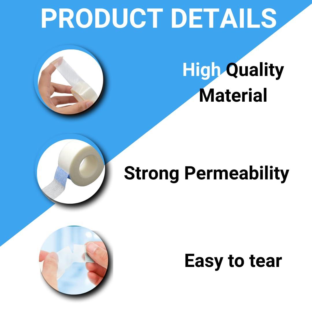COMPLETE CARE Complete Care Microporous Surgical Paper Tape | Medical Tape for skin, Dressings and First Aid Bandage Tape for Sensitive Skin | Multipurpose Gentle Adhesive Tape for Wound Care- 3 Inch, 9 Mtr- Pack of 2 (4 Rolls Each Box)