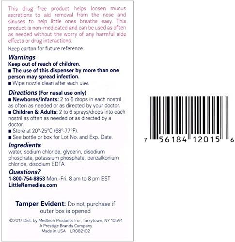 Little Remedies Little Remedies Little Noses Saline Spray Drops - 1 Fl Oz (Pack Of 2)