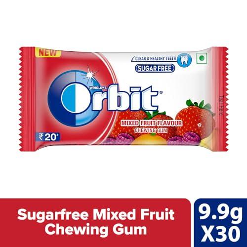 Orbit Orbit Sugar Free Chewing Gum Pack | Mixed Fruit Flavour Gum | Chewing Gums for Clean and Healthy Teeth | Easy to Carry and Pocket Friendly | 9.9 g | Pack of 30