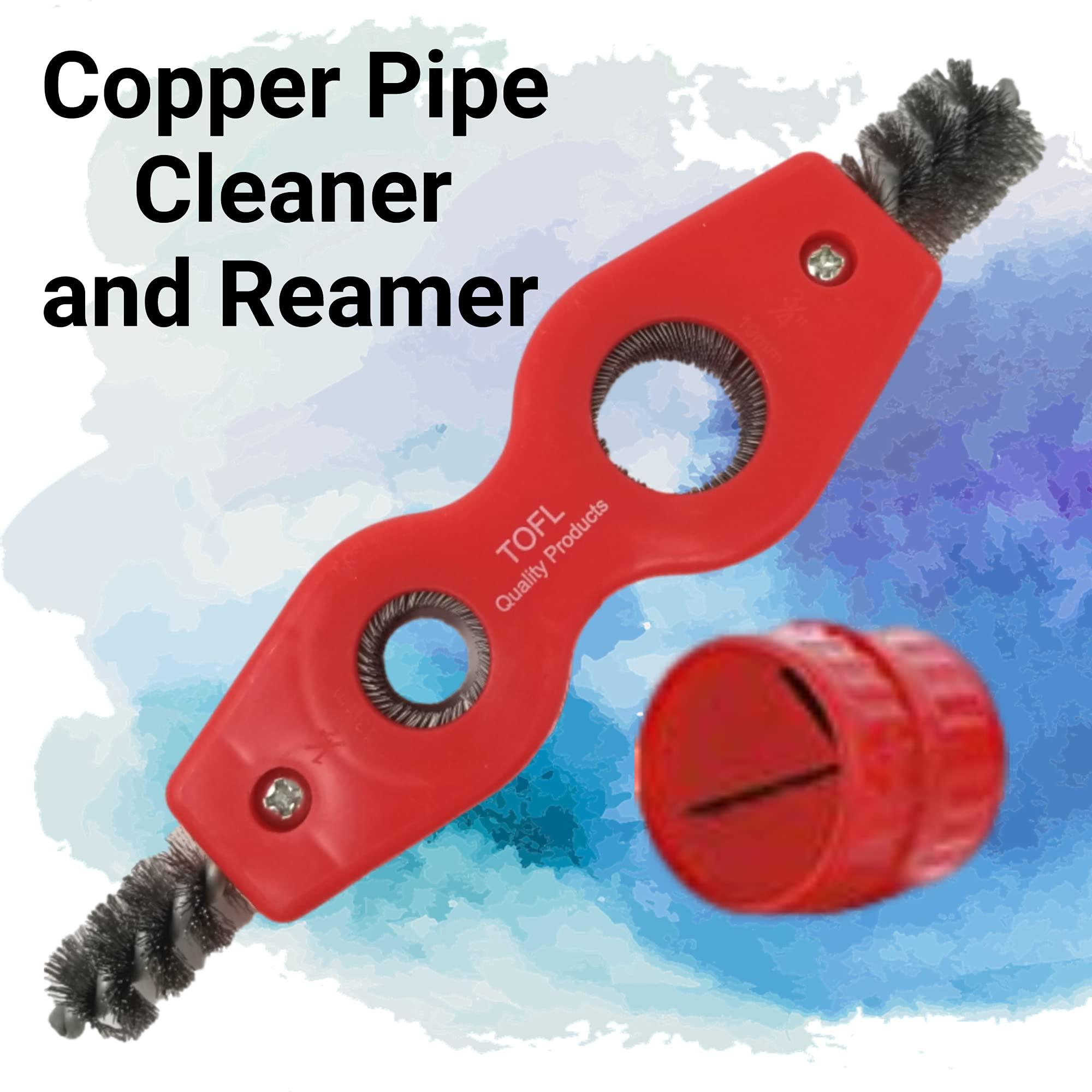TOFL Copper Pipe Cleaner and Reamer Value Set - Tested and Proven by Plumbers To Prepare Pipes To Solder-4 in 1 Pipe Cleaner and Pipe Reamer, Plummers Use to Do The Job, Purchase Together To save You Money