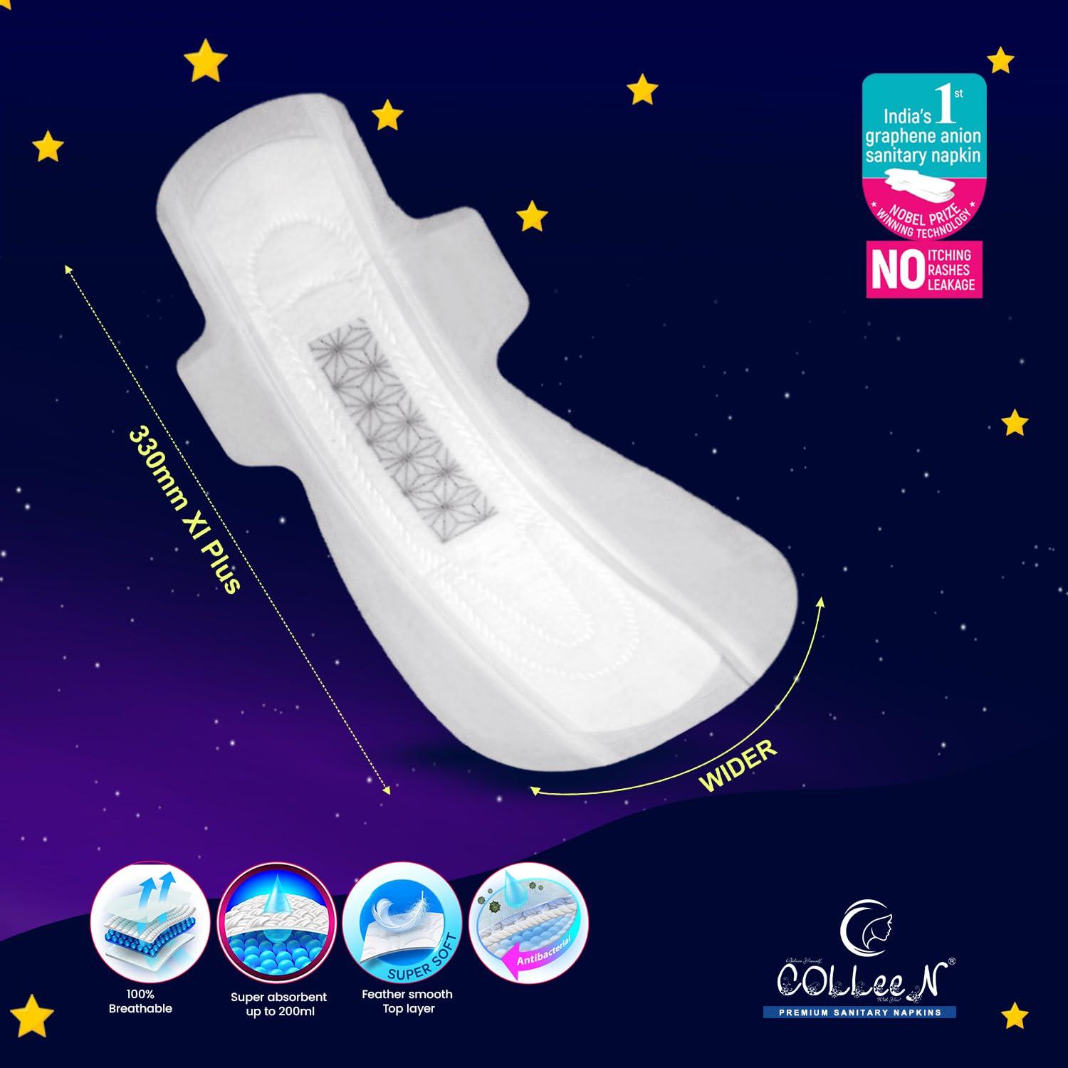 COLEEN Premium Sanitary Napkins COLEEN Premium Sanitary Napkins Graphene Anion Sanitary Napkins 330 mm -6 Numbers