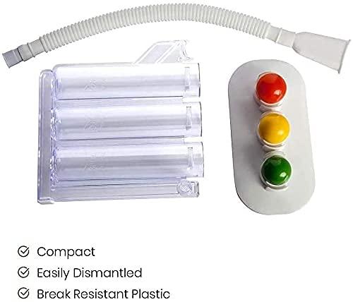 DELHI Lungs Exerciser - Deep Breathing Lung Exerciser 3-Chamber Incentive Spirometer, Respiratory Exerciser (600 Cc/Sec To 1200 Cc/sec)
