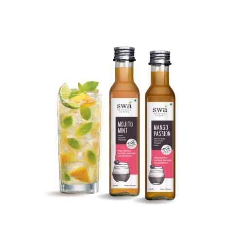 Swa Artisanal Syrups Swa Artisanal Syrups - Rum Cocktail Mixer Combo, 100% Natural, Makes 24-30 Drinks - Pack of 2 Syrups (250ml x 2)