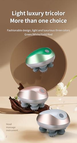 STAR WORK STAR WORK 3 In 1 Electric Scalp Massager | Portable Head Massager Electrical Handheld Head Scratcher for Body Massage, Hair Growth, and Stress Relax (ROSE GOLD)