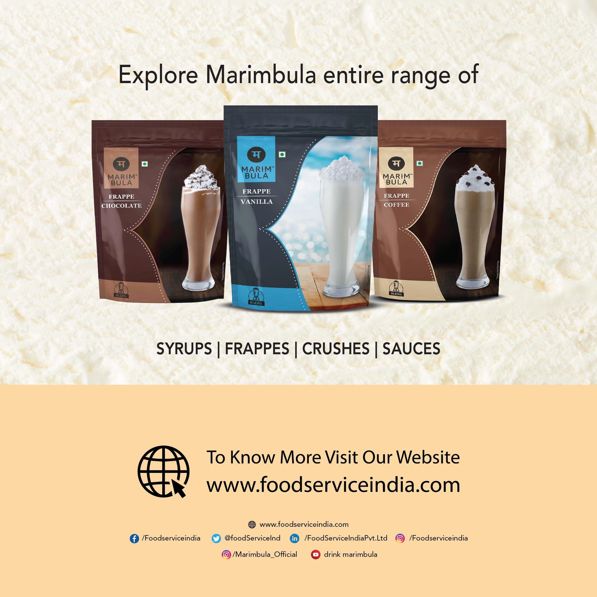 MARIMBULA Marimbula Vanilla Frappe Premix Powder | 100% Vegetarian | Suitable For Making Thick & Smooth Texture Milkshakes, Cold Coffee, Beverages And More | 1kg
