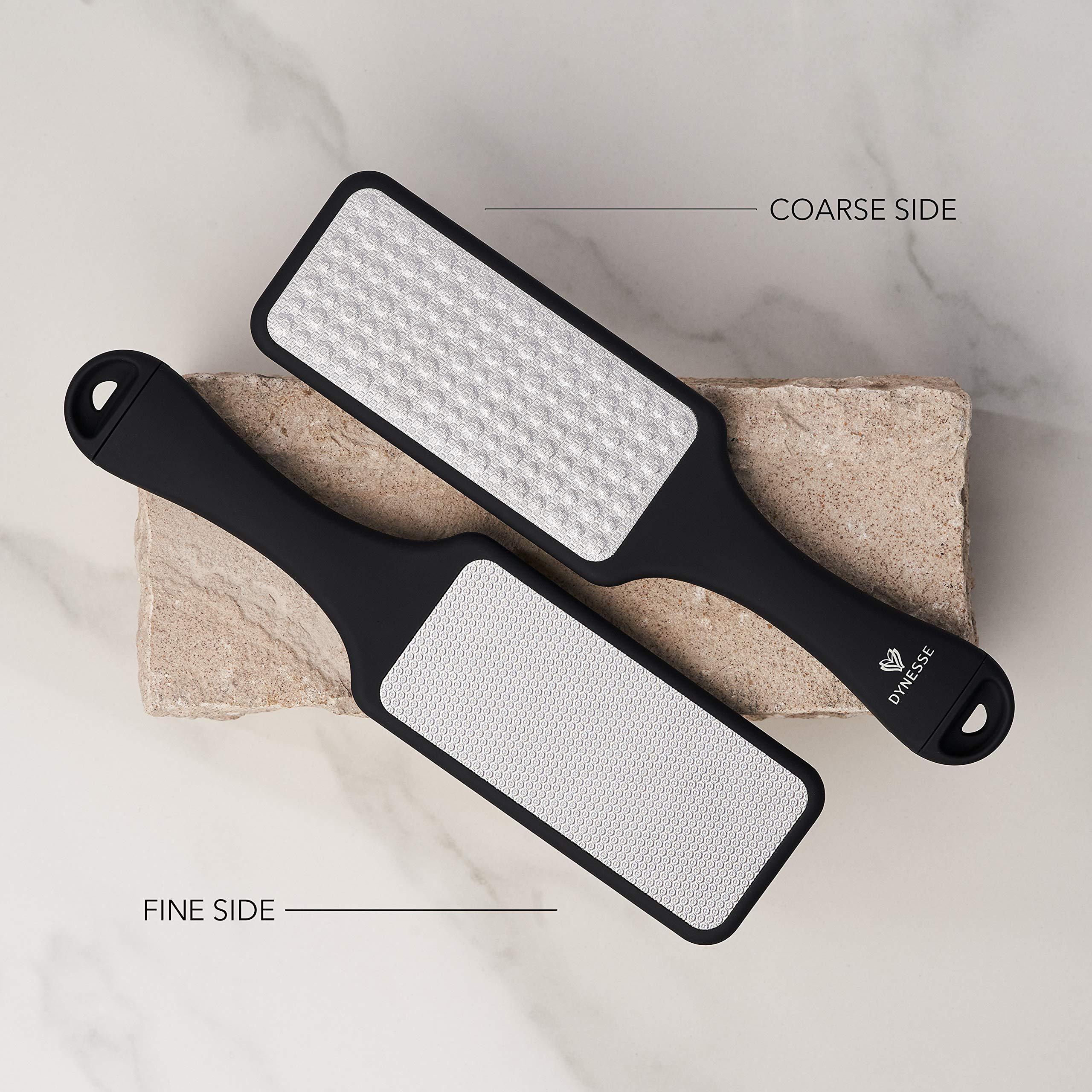 DYNESSE DYNESSE Next Generation Laser-Sharp Pedicure Foot File. Callus Remover for Feet. Foot Scrubber with Ergonomic Design. Stainless Steel Foot Exfoliator for Spa and Pedicure. Pumice Stone for Feet.