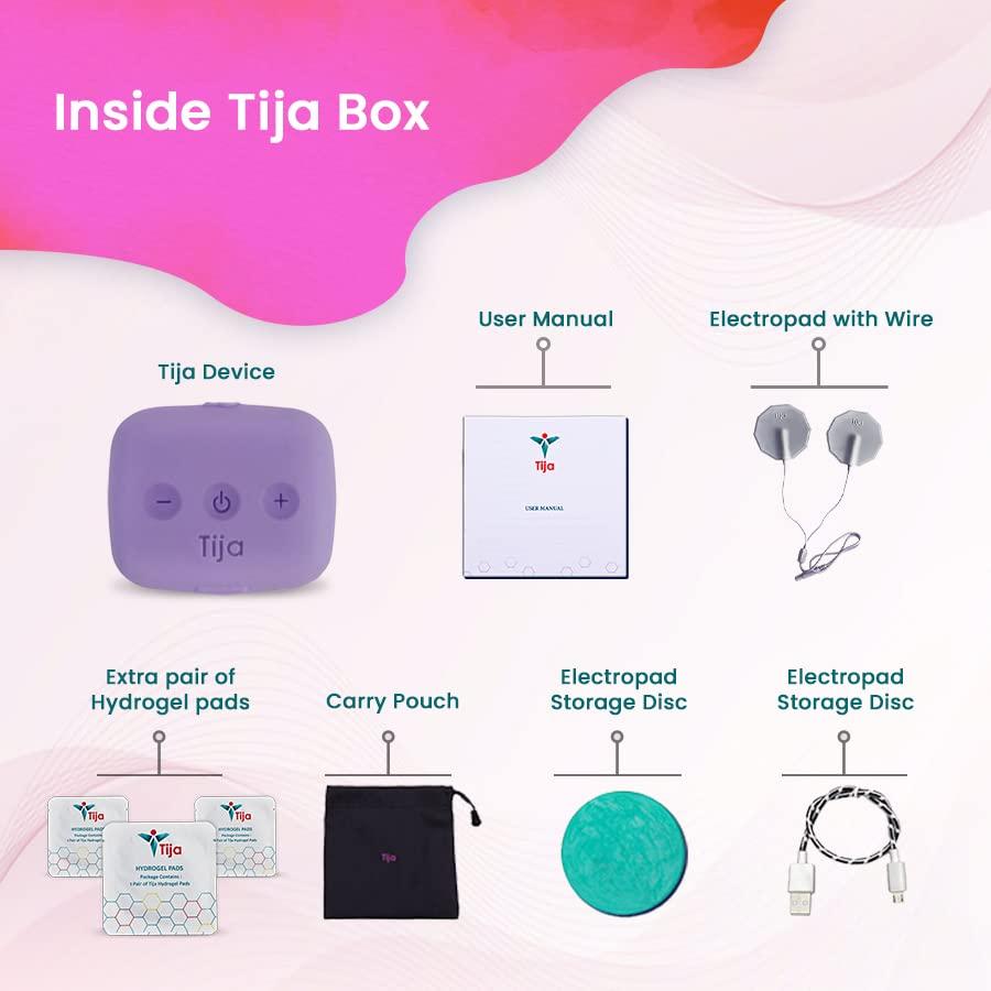 Tija Tija -Period Pain Relief Device (Smart Wearable, Instant Natural drug free relief for Menstrual cramp and discomfort rechargeable 2 year warranty) (Lavender)