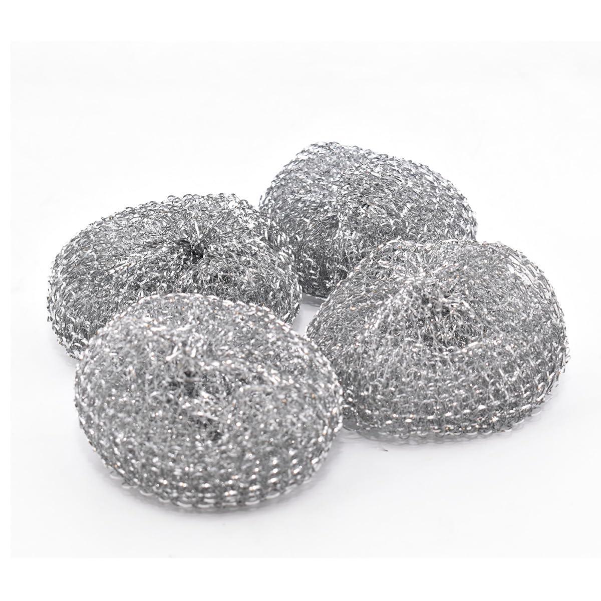 Pine-Sol Pine-Sol Heavy-Duty Stainless Steel Scrubbers | Won’t Rust or Splinter | Scrub Sponges for Cast Iron, Oven Racks, Grills, 4 Pack
