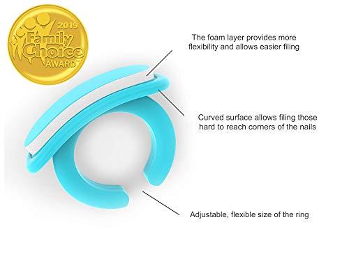 bebon Wearable Baby Nail File with a Ring for Your Finger I Very Useful Baby Nail Care Set for Newborns I 18 Snap-Off Disposable Files/Baby Nail File (0 Months+)