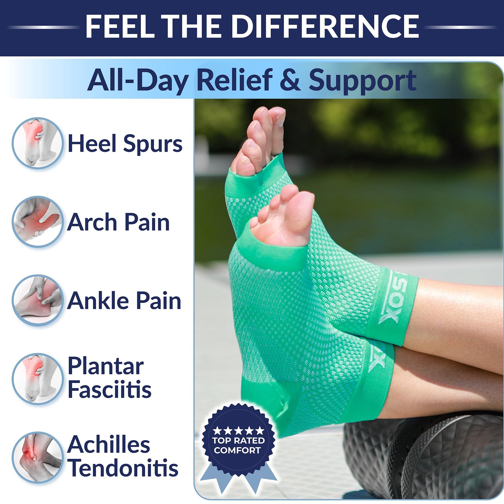 SB SOX SB SOX Compression Foot Sleeves for Men & Women - Best Plantar Fasciitis Socks for Plantar Fasciitis Pain Relief, Heel Pain, and Treatment for Everyday Use with Arch Support (Blue, Medium)