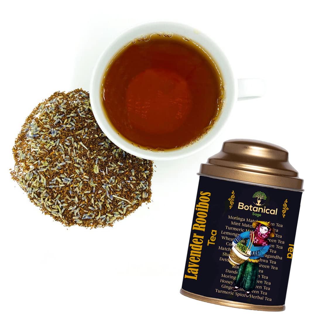 Botanical Sage Botanical Sage- Lavender Rooibos Tea 100g With free Tea Infuser | South African Rooibos with French lavender, Rose Petals & Rose hips | Selected | Betters sleep | Luxury Tea