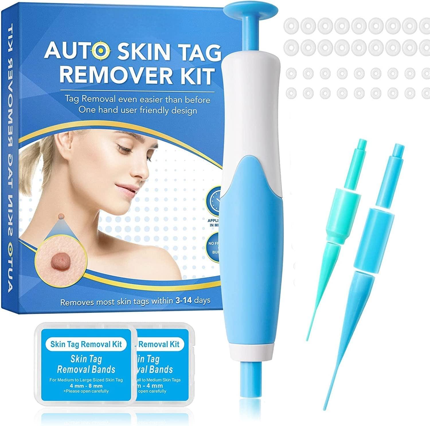 ISTARA Istara Painless Skin Tag Remover Kit 2 in 1 Skin Tag Removal with Auto Skin Tag Remover Pen with 20 Micro and 20 Regular Skin Tag Bands, Safe and Painless Remove 2mm - 8mm Skin Tags (1Pcs)
