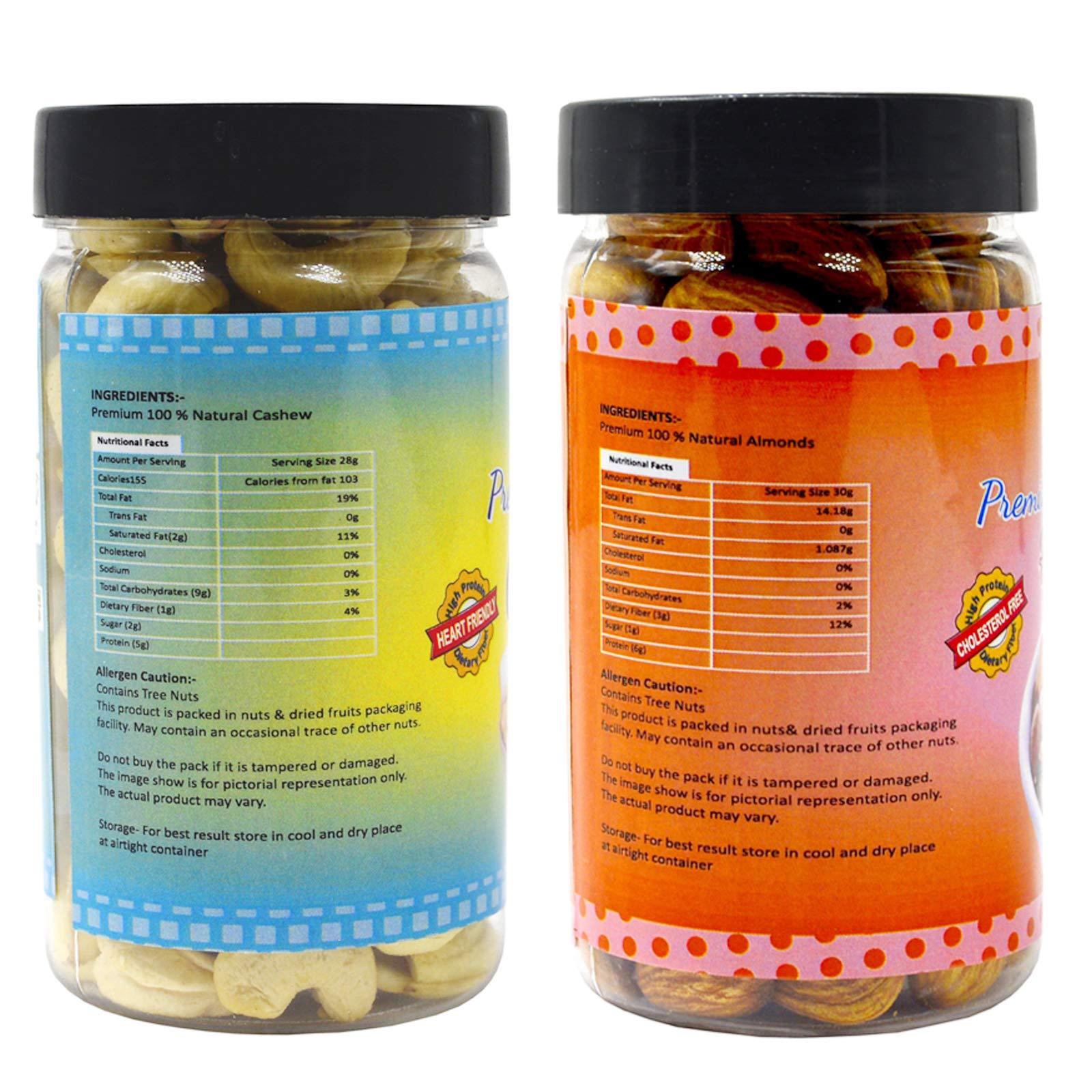 Midiron Midiron 100 % Natural Premium Whole California Row Almond & Cashew (100g each)